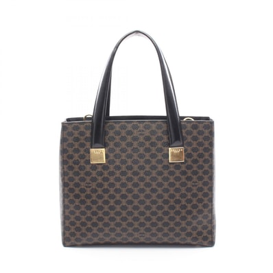 セリーヌ CELINE マカダム ハンドバッグ バッグ PVCコーティングキャンバス レザー レディース ブラック系 / ブラウン系 【中古】