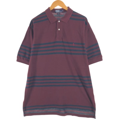 古着 ラルフローレン Ralph Lauren POLO by Ralph Lauren CUSTOM FIT 半袖 ボーダー ポロシャツ メンズM相当/eaa563874
