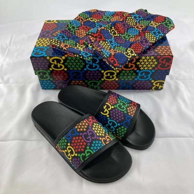 GUCCI(グッチ) サイケデリックロゴ シャワーサンダル 610089 #EU37 ブラック