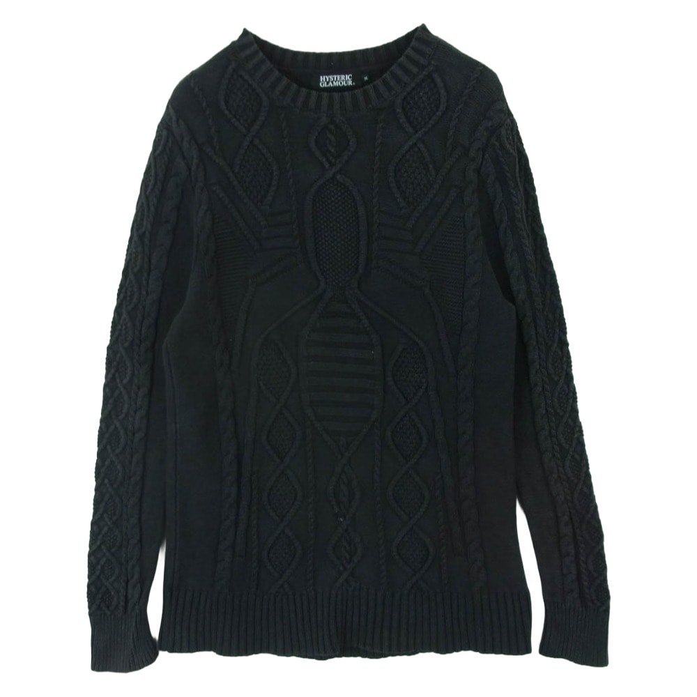 HYSTERIC GLAMOUR ヒステリックグラマー 0261NS03 Original Blues オリジナルブルース インディゴ ニット セーター ダークグレー系 M【中古】