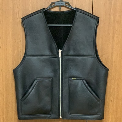 Supreme Reversible Faux Shearling Work Vest "Black"