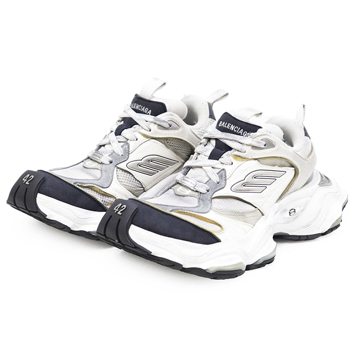 【美品】BALENCIAGA バレンシアガ ダッドスニーカー Cargo カーゴ サイズ 42 メンズ ダメージ加工 メッシュ シューズ 靴 箱・袋・紐付属 グレー 灰色