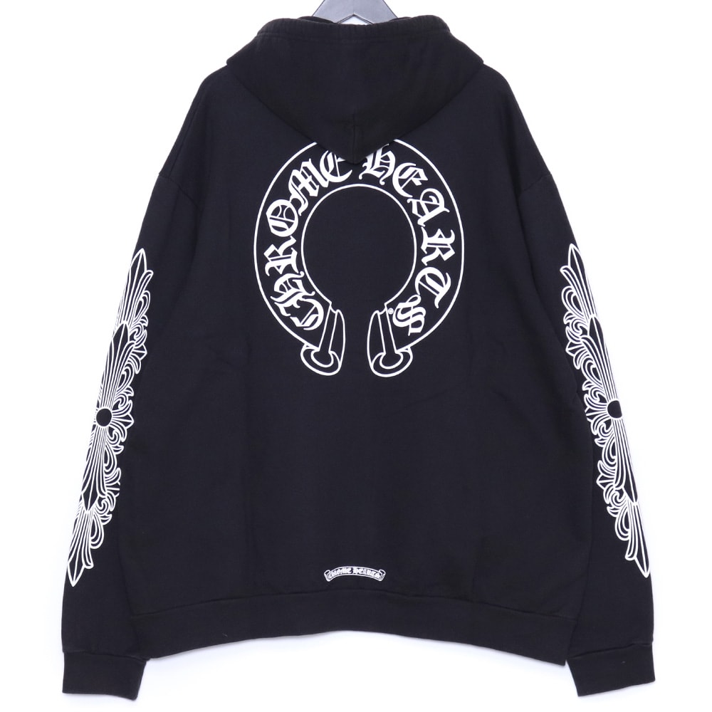 Chrome Hearts Horseshoe Floral Pullover Hoodie "Black"