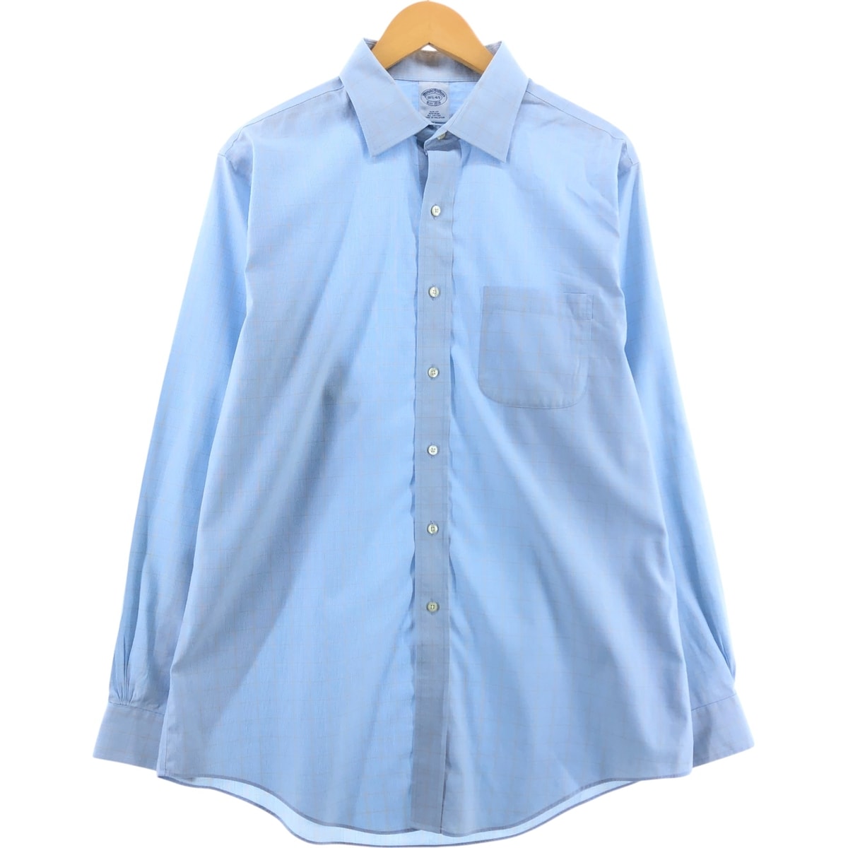 古着 ブルックスブラザーズ Brooks Brothers Est.1818 ワイドカラー 長袖 コットンチェックシャツ メンズL相当/eaa547808
