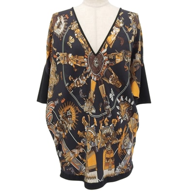 極美品 エルメス カットソー ブラック レディース 34