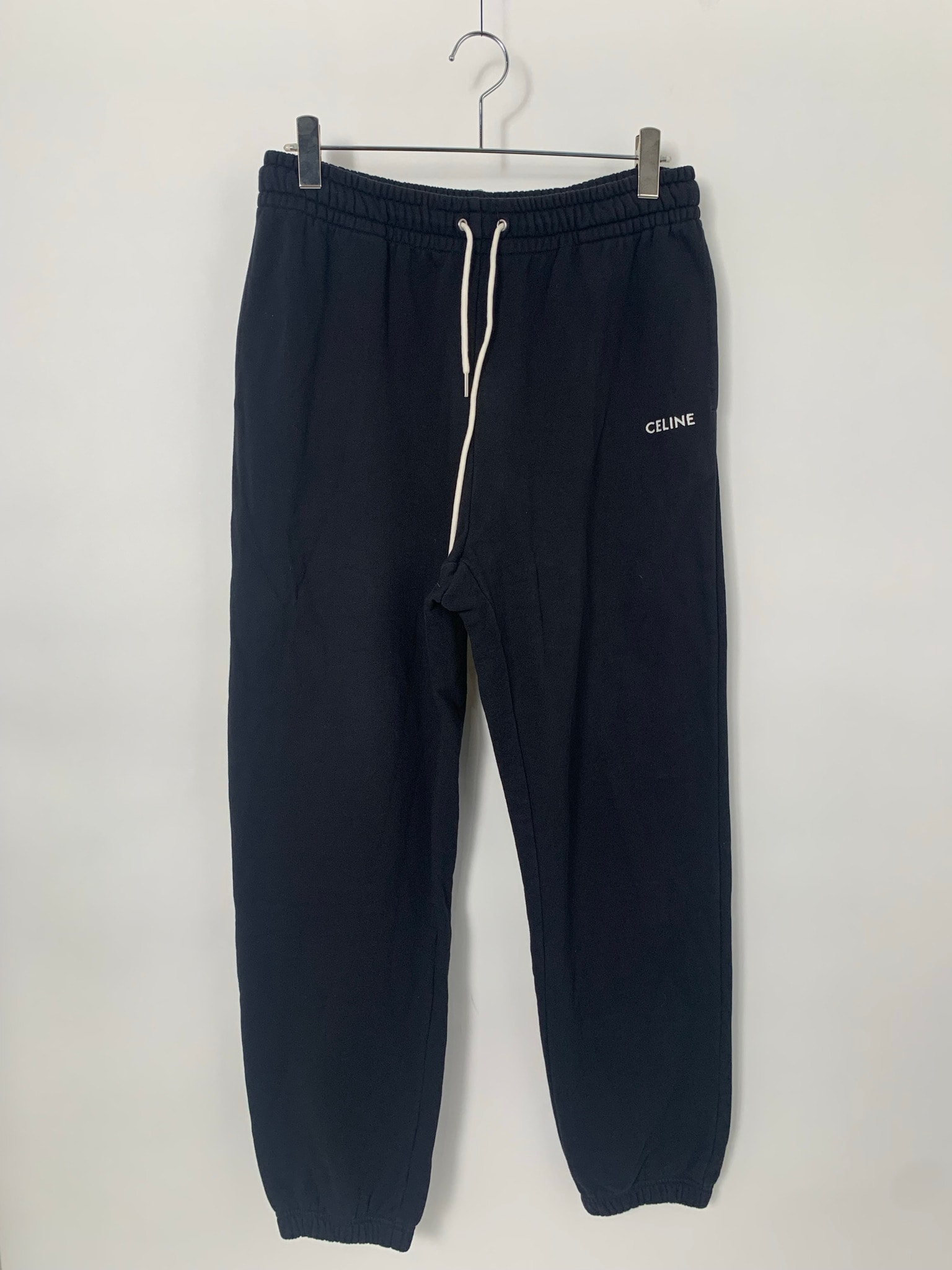 CELINE Embroidered Track Pants In Cotton Fleece "Black/White"