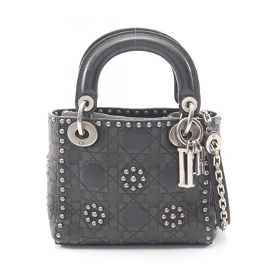 ディオール Dior レディディオール ミニ 2WAY ハンドバッグ バッグ レザー レディース ブラック系 【中古】