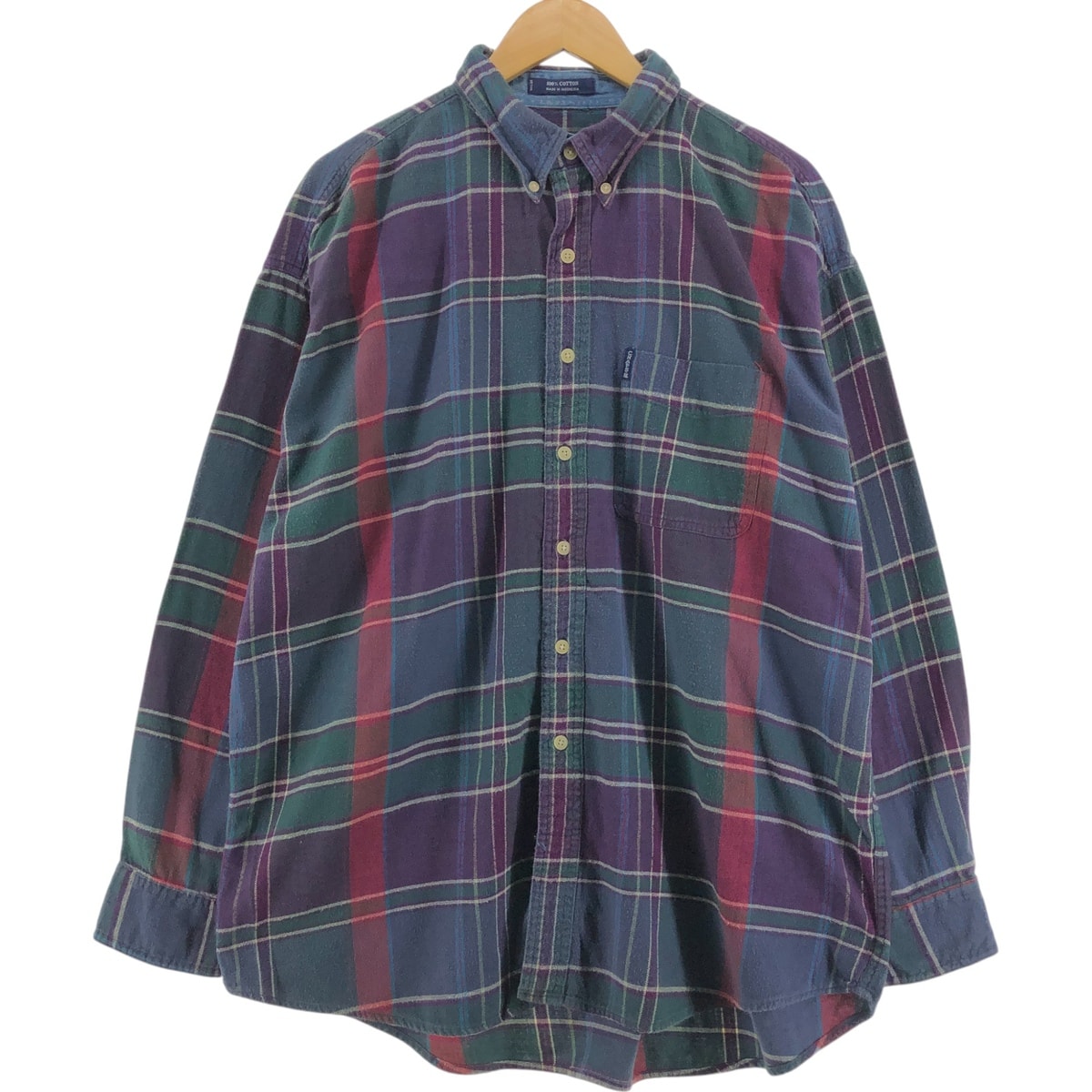 古着 90年代 ラルフローレン Ralph Lauren CHAPS チャップス 長袖 フランネルチェックシャツ メンズXL相当 ヴィンテージ/eaa524072