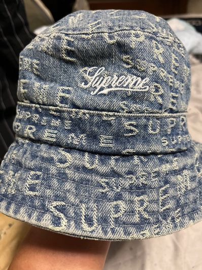 Supreme Warp Jacquard Logos Denim Crusher "Blue"