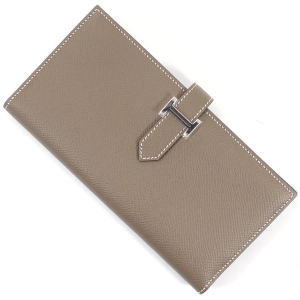 Hermes Bearn Soufflet Veau Epsom "Etoupe/Silver"