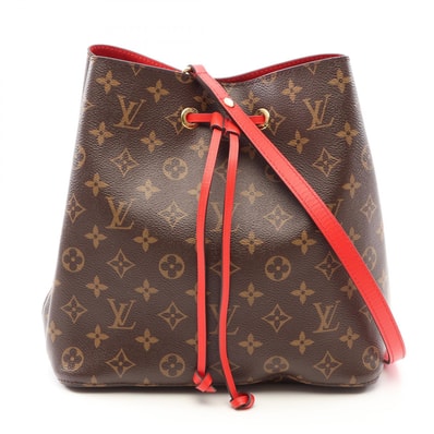 ルイ・ヴィトン LOUIS VUITTON ネオノエ ショルダーバッグ バッグ PVCコーティングキャンバス レザー モノグラム コクリコ レディース ブラウン系 / レッド系 M44021 【中古】