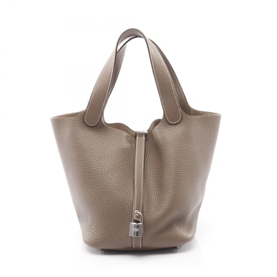 エルメス HERMES ピコタンロックMM エトゥープ ハンドバッグ バッグ トリヨクレマンス R刻印(2014年製造) レディース ベージュ系 【中古】