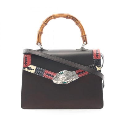 グッチ GUCCI リリス バンブー コーラルスネーク ハンドバッグ バッグ レザー エキゾチックレザー レディース ブラック系 / マルチカラー 453751 【中古】
