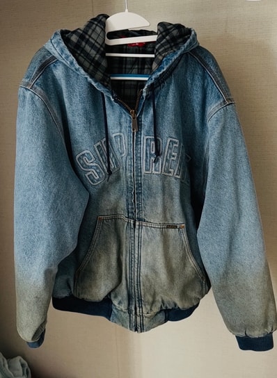 Supreme Reflective Arc Hooded Work Jacket "Denim"