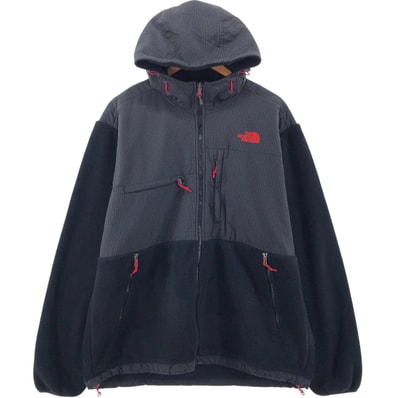 古着 ザノースフェイス THE NORTH FACE チェック柄 デナリフーディー ナイロンxフリースパーカー メンズXL相当/eaa548600