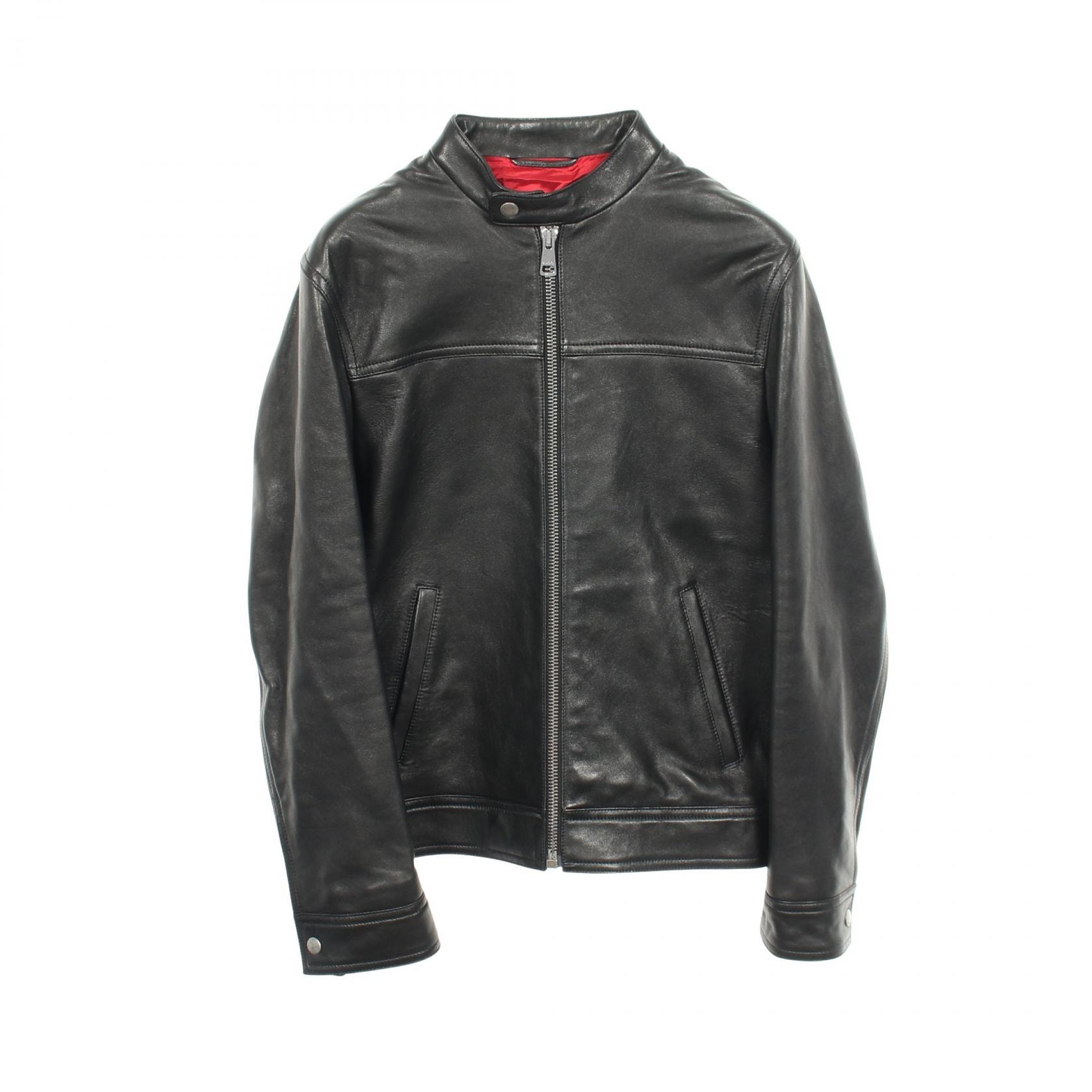 グッチ GUCCI シングル ライダースジャケット 衣料品 アウター レザー メンズ ブラック系 【中古】