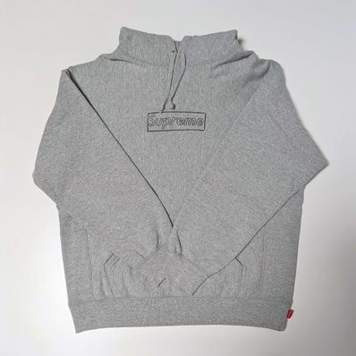 Supreme KAWS Chalk Logo Hooded Sweatshirt "Grey"(2021)
