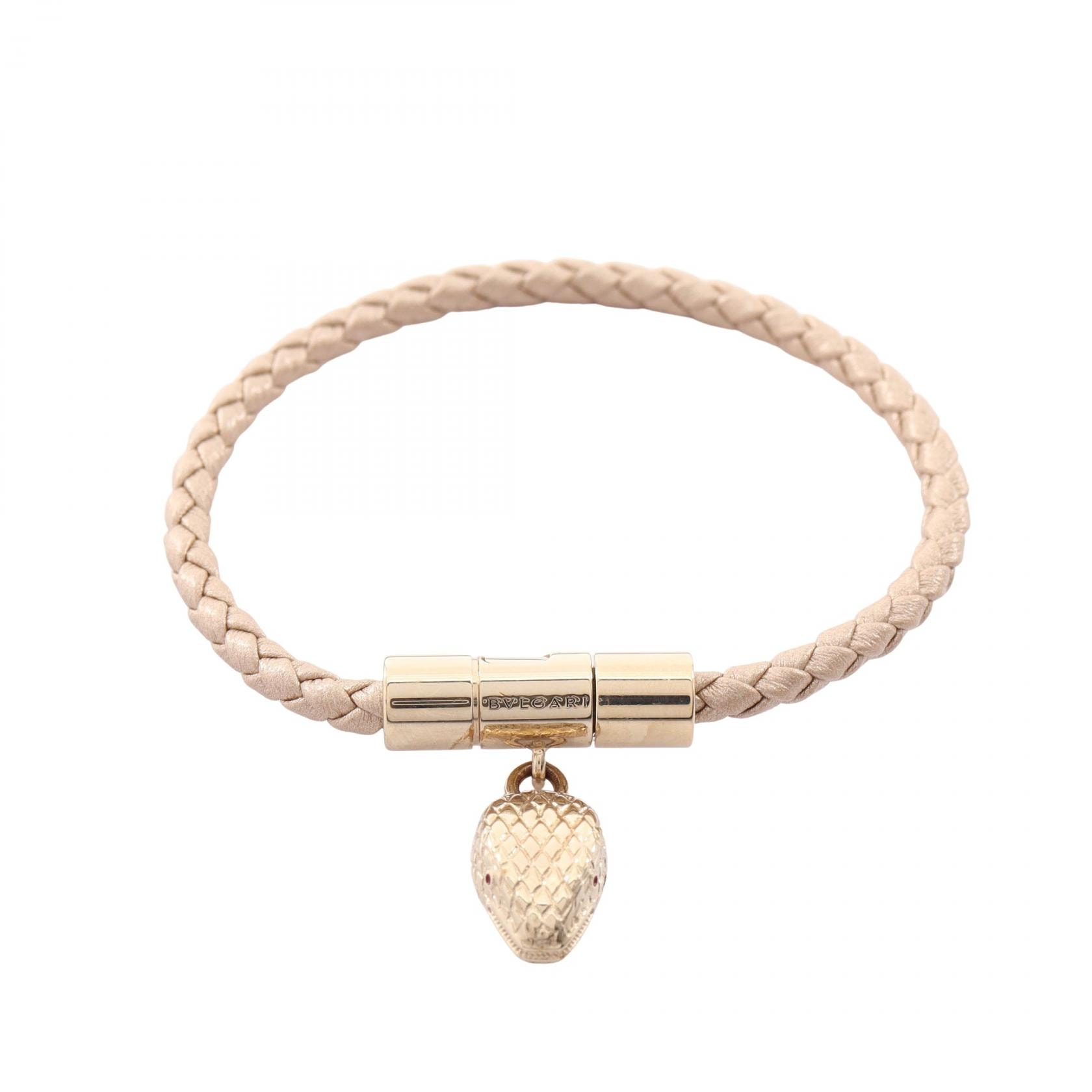 ブルガリ BVLGARI セルペンティ フォーエバー ブレスレット アクセサリー レザー GP(ゴールドメッキ) レディース ゴールド系 【中古】