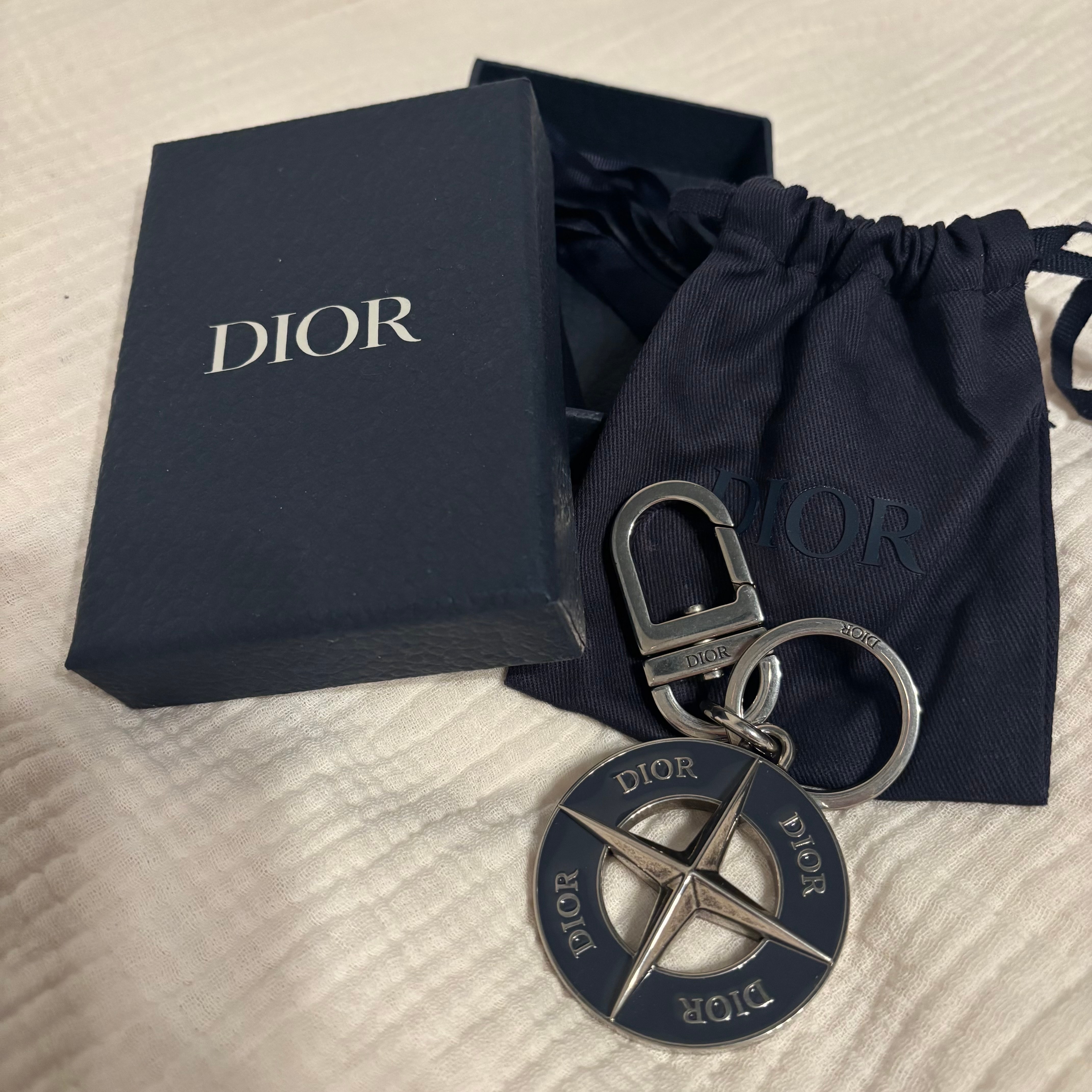 Dior x Stone Island Key Holder Brass and Enamel "Blue"