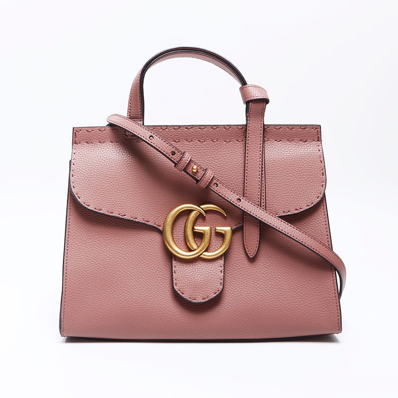 グッチ GUCCI GG マーモント レザー 2way トップハンドル ショルダーバッグ【中古】