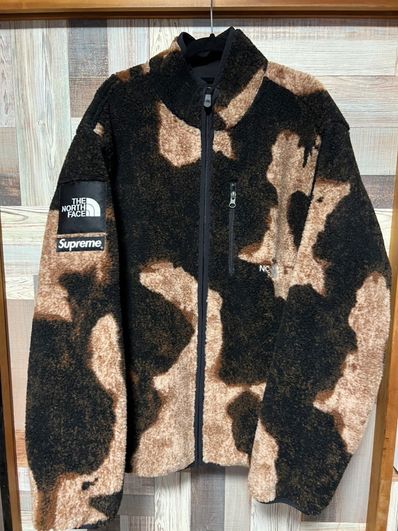 Supreme x The North Face Bleached Denim Print Fleece Jacket "Black"