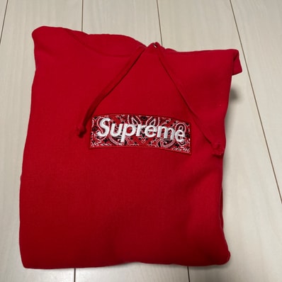 Supreme Bandana Box Logo Hooded Sweatshirt "Red"
