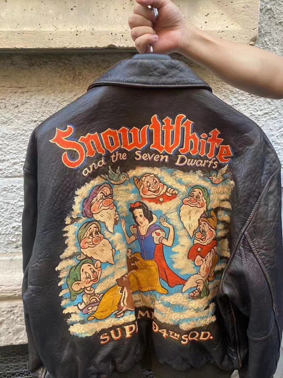 Supreme x Schott Snow White Hand-Painted Leather A2 Jacket "Brown"