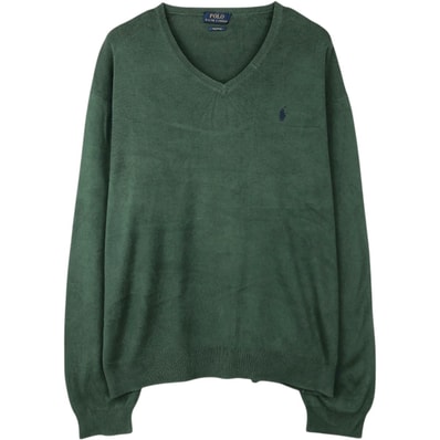 古着 ラルフローレン Ralph Lauren POLO RALPH LAUREN Vネック ピマコットンニットセーター メンズXL相当/eaa654176