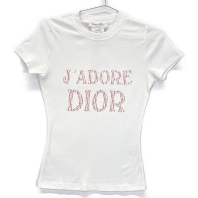 クリスチャンディオール 4P16155207 ホワイト J'ADORE DIOR 半袖 Tシャツ 38