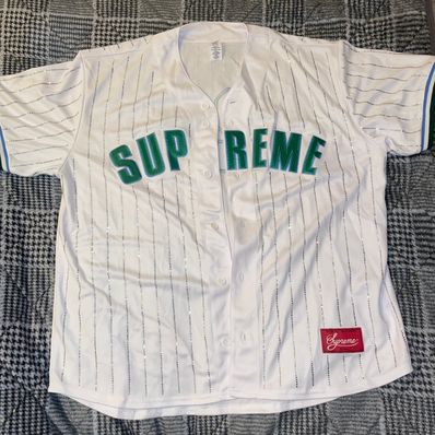 Supreme RhinestoneStripe Baseball Jersey