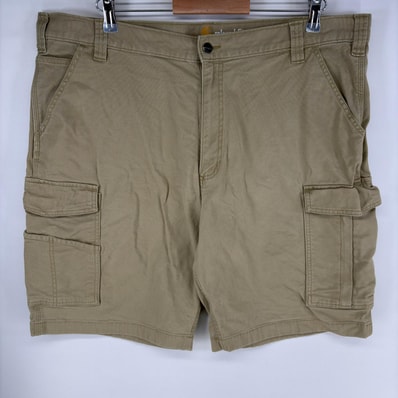古着 カーハート Carhartt ショートパンツ カーゴ ペインター 大きいサイズ ワンポイントロゴ ジップ w42 ベージュ系 メンズ