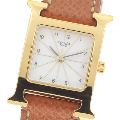 ★箱・保 エルメス Hウォッチ HH1.201.130 レディース 【中古】