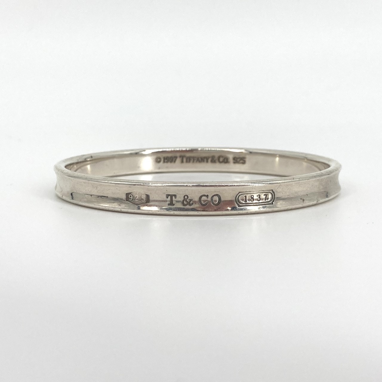 TIFFANY&Co.(ティファニー) 1837 ナロー カフ Ag925 バングル 32.33g シルバー×ブラック