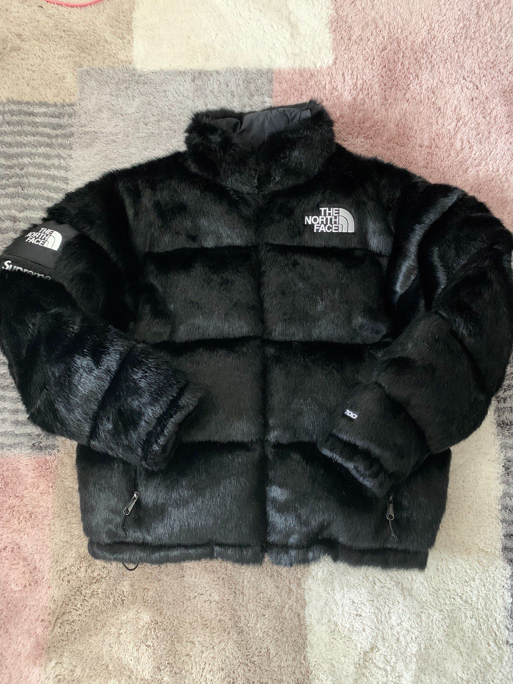 Supreme x The North Face Faux Fur Nuptse Jacket "Black"