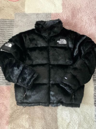 Supreme x The North Face Faux Fur Nuptse Jacket "Black"