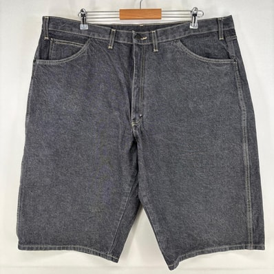 古着 ディッキーズ Dickies デニム ショートパンツ ワーク 大きいサイズ ペインター ワンポイントロゴ ハーフパンツ ブラック メンズ