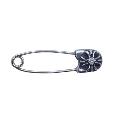 Chrome Hearts Small Safety Pin 1P Diamond "Silver"