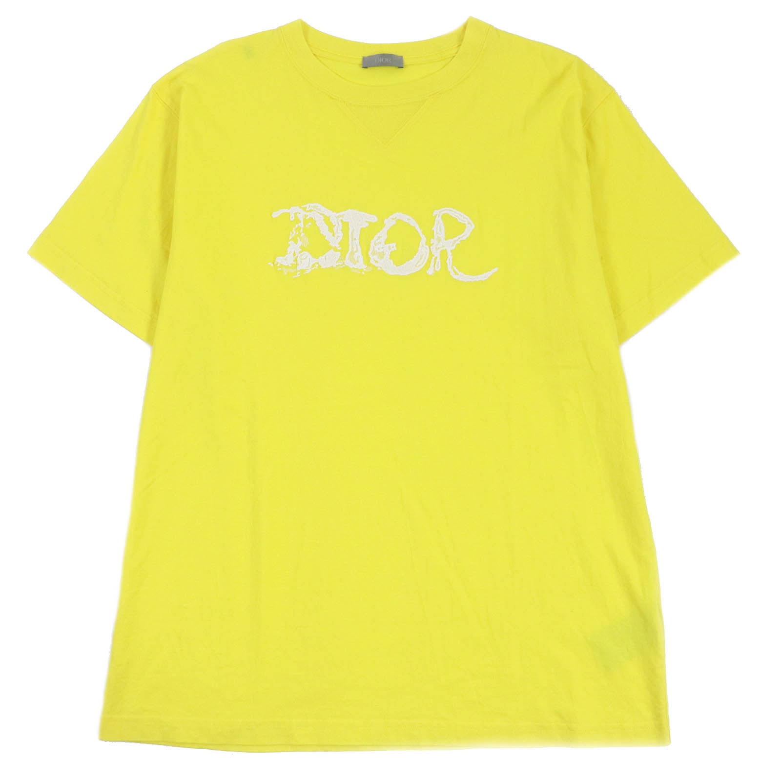 美品 ディオール オム 半袖Tシャツ イエロー XL 143J685C0677