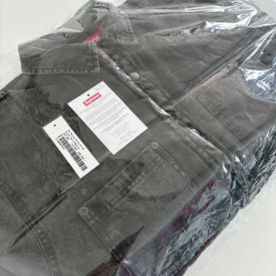 Supreme Faux Shearling Lined Work Shirt "Black Denim" (24FW)