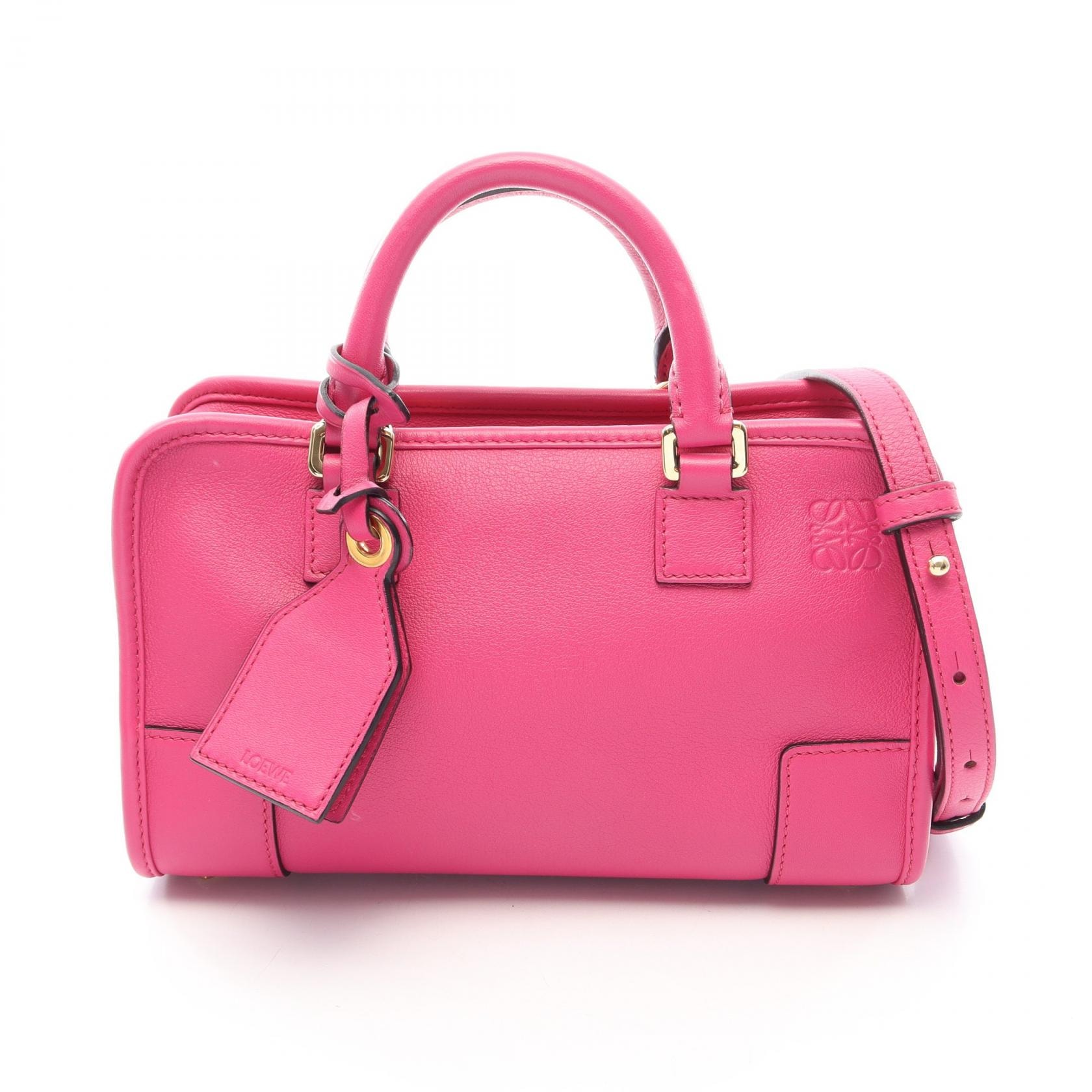 ロエベ LOEWE アマソナ24 2WAY ハンドバッグ バッグ レザー レディース ピンク系 【中古】