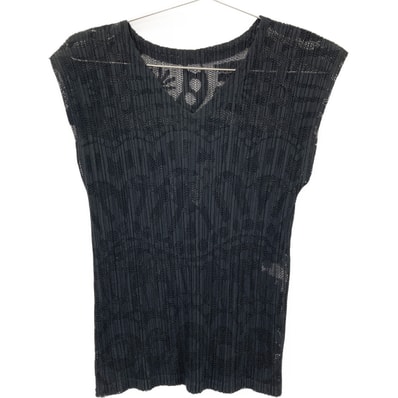 プリーツプリーズ 16SS PP61-JK743 ブラック プリーツ デザイン ノースリーブトップス 3