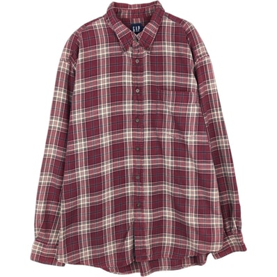 古着 ギャップ GAP 長袖 ボタンダウン フランネルチェックシャツ メンズL相当/eaa477658