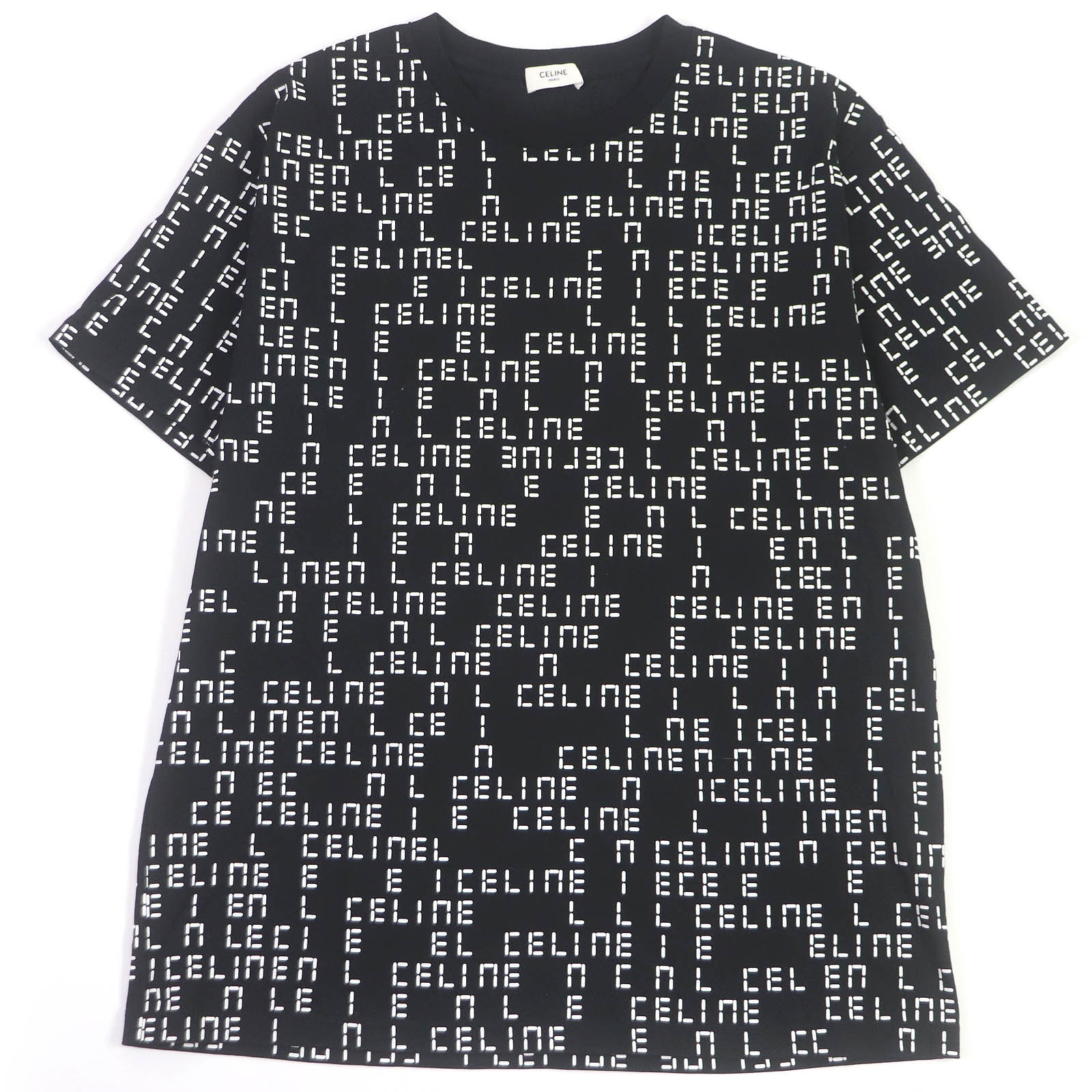 極美品 セリーヌ 半袖Tシャツ ブラック メンズ M 2X651637O