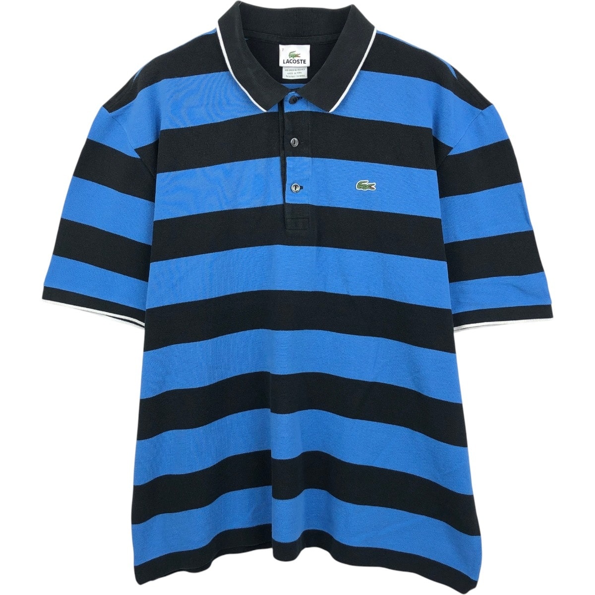 古着 ラコステ LACOSTE ボーダー柄 半袖 ボーダー ポロシャツ 7 メンズXXL相当/eaa653614