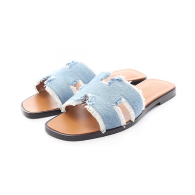 エルメス HERMES オラン ミュール 靴 デニム レディース ブルー系 241060Z 【中古】