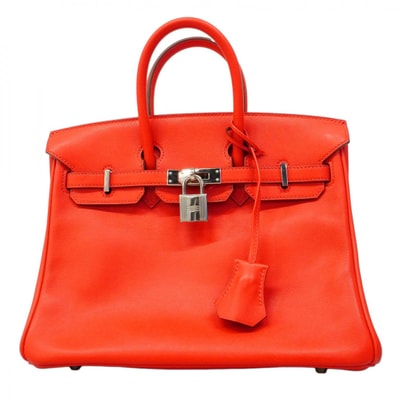【6dd4055】エルメス ハンドバッグ バーキン25 スイフト ルージュトマト シルバー金具 X刻印【中古】レディース