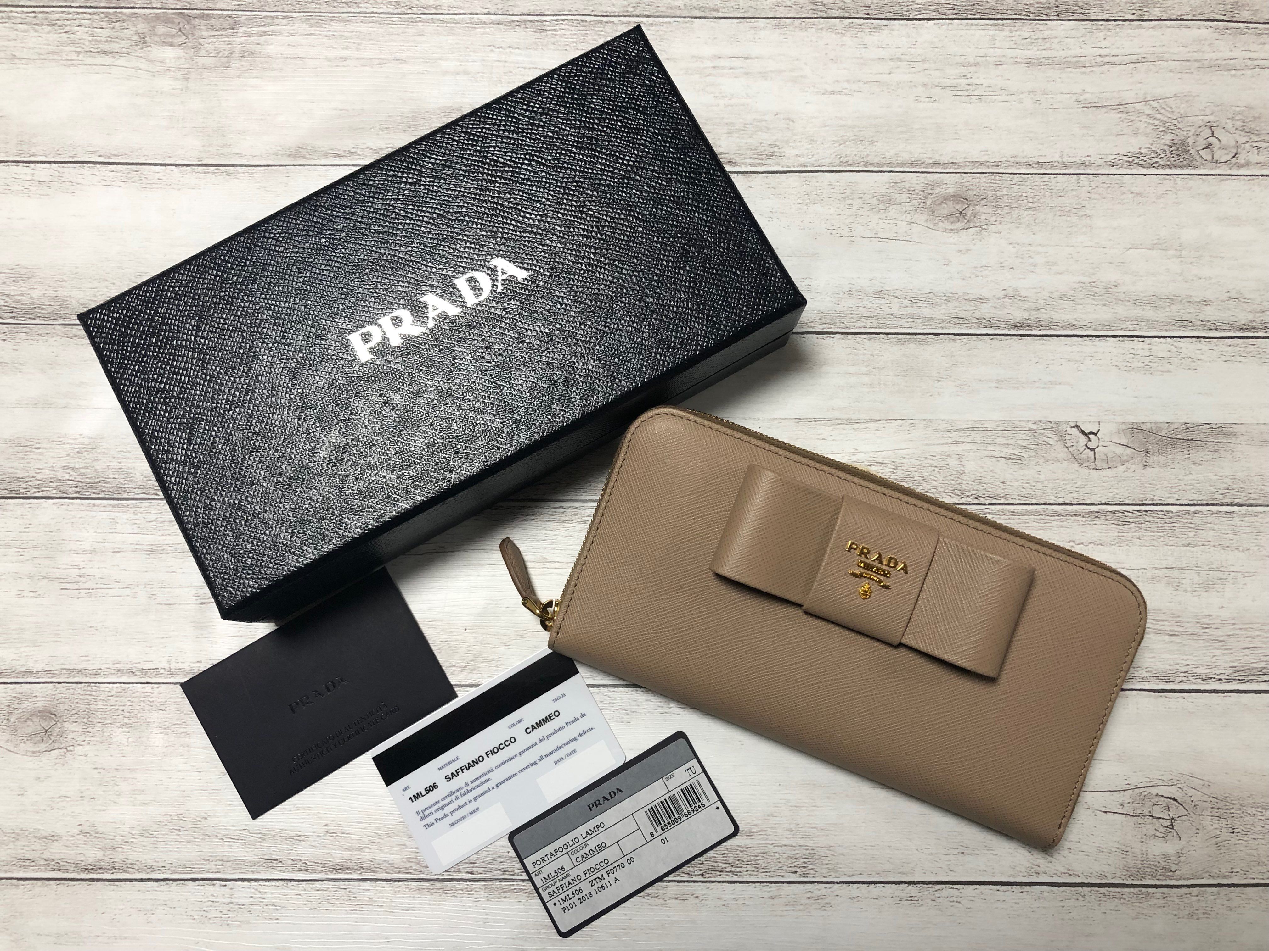 【新品】 PRADA 1ML506 SAFFIANO FIOCCO CAMMEO