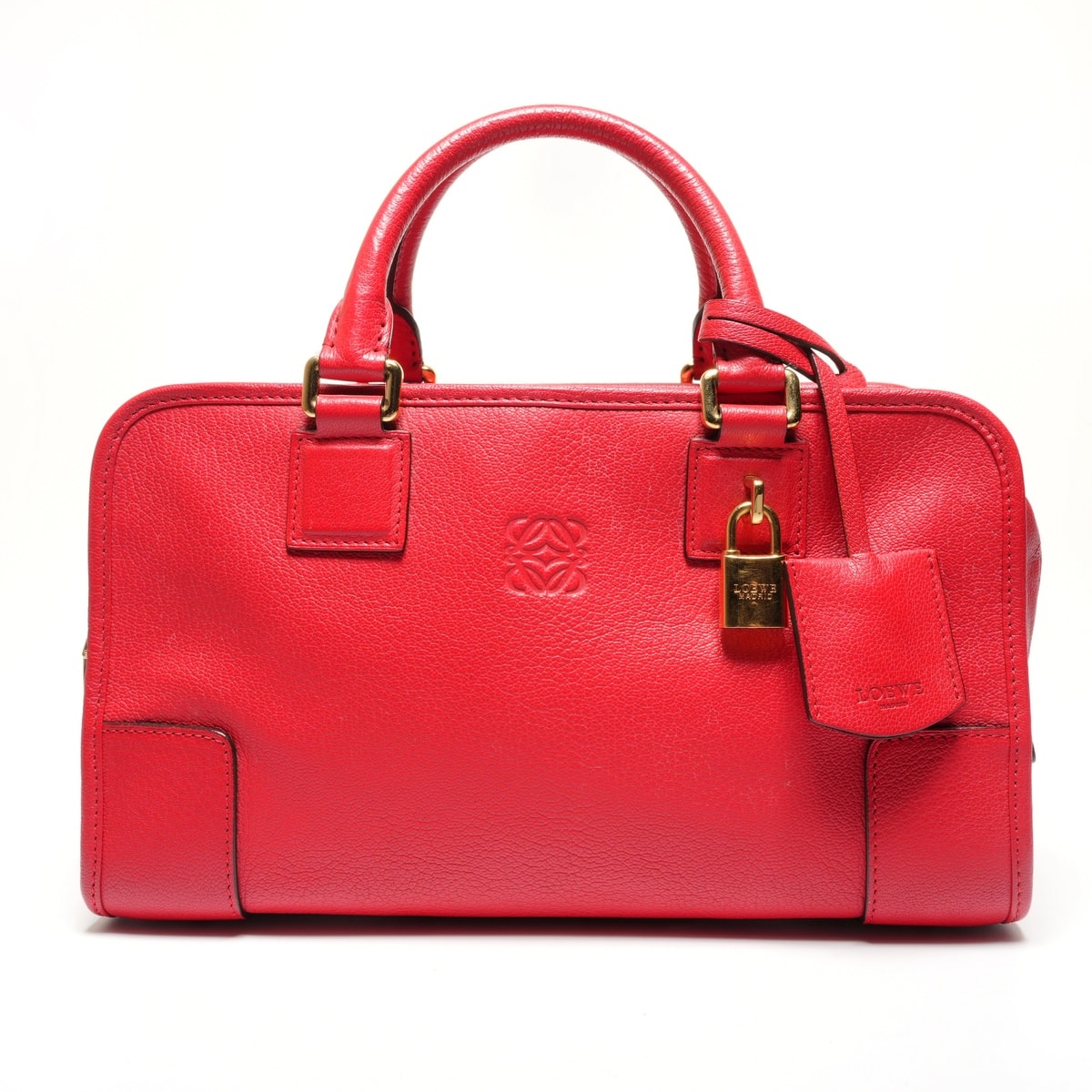 ロエベ LOEWE アマソナ28 レザー アナグラム ハンドバッグ【中古】