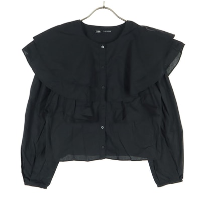 美品 ZARA ザラ 長袖 コットンシャツ S ブラック