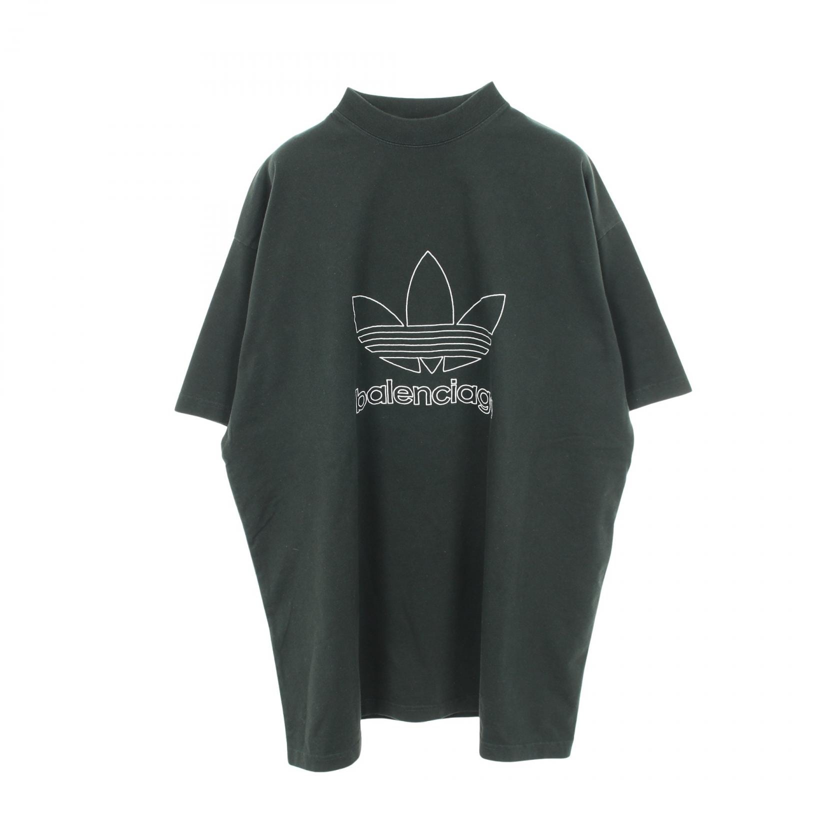 バレンシアガ BALENCIAGA BALENCIAGA × adidas トレフォイル 半袖Tシャツ 衣料品 トップス コットン メンズ グリーン系 【中古】